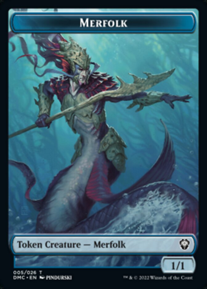 Bird (002) // Merfolk Double-Sided Token [Tokens] Dominaria United Tokens MTG Single Magic: The Gathering