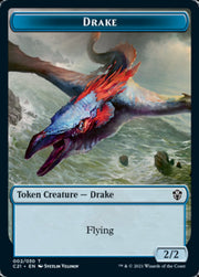 Drake // Elemental (002) Double-Sided Token [Tokens] Commander 2021 Tokens MTG Single Magic: The Gathering