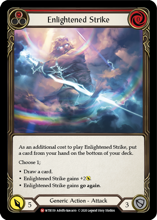 Enlightened Strike [WTR159] Unlimited Edition Rainbow Foil Flesh And Blood Single Flesh And Blood   