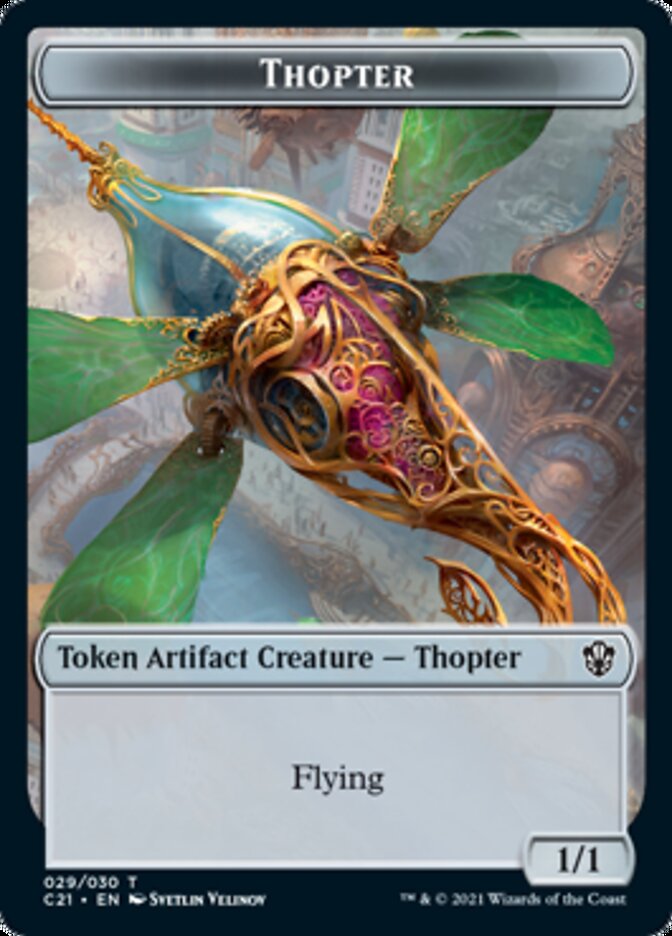 Golem (026) // Thopter Double-Sided Token [Tokens] Commander 2021 Tokens MTG Single Magic: The Gathering