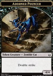 Adorned Pouncer // Warrior Double-Sided Token [Tokens] Hour of Devastation Tokens MTG Single Magic: The Gathering