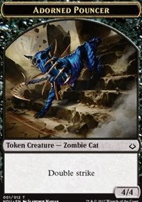 Adorned Pouncer // Warrior Double-Sided Token [Tokens] Hour of Devastation Tokens MTG Single Magic: The Gathering