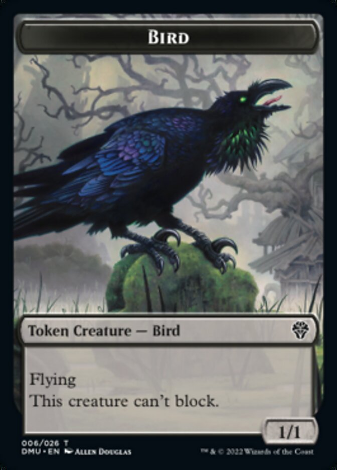 Bird (002) // Bird (006) Double-Sided Token [Tokens] Dominaria United Tokens MTG Single Magic: The Gathering