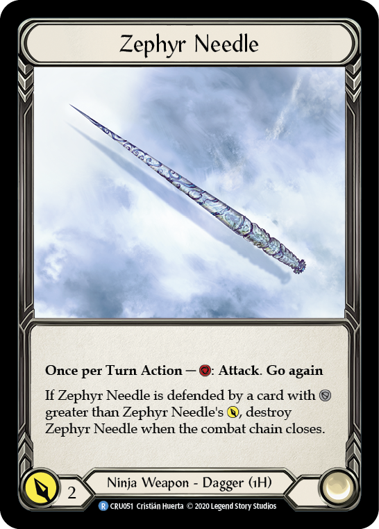 Zephyr Needle [CRU051] 1st Edition Cold Foil Flesh And Blood Single Flesh And Blood   