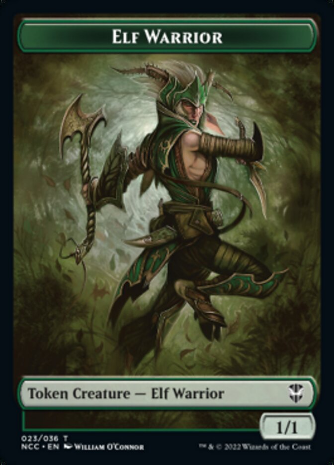 Elf Warrior // Wurm Double-Sided Token [Streets of New Capenna Commander Tokens] MTG Single Magic: The Gathering   