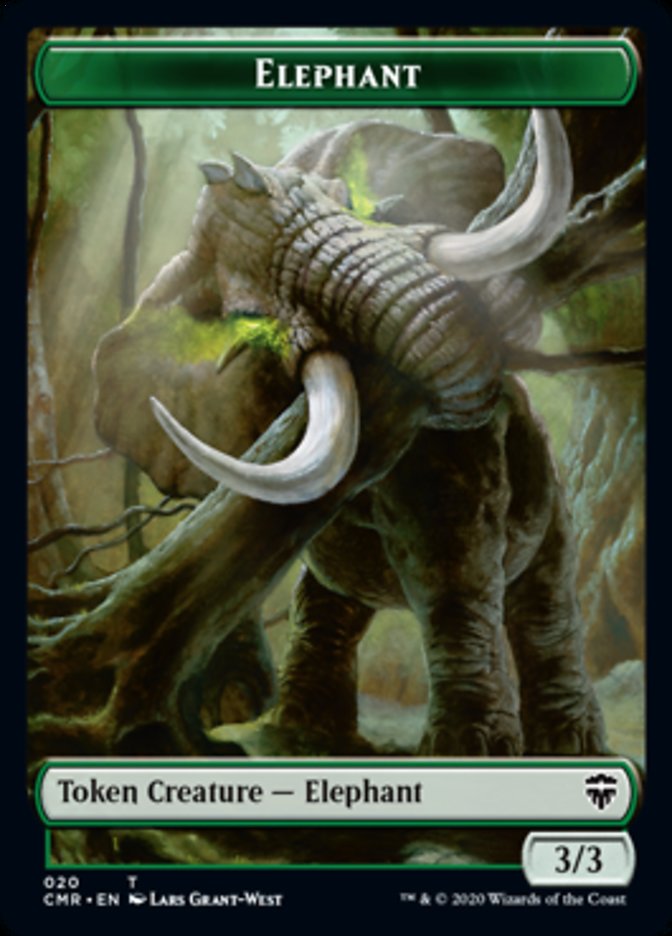 Elephant // Soldier Double-Sided Token [Tokens] Commander Legends Tokens MTG Single Magic: The Gathering