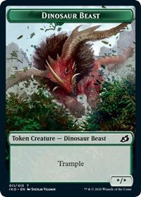 Dinosaur Beast // Human Soldier (003) Double-Sided Token [Tokens] Ikoria: Lair of Behemoths Tokens MTG Single Magic: The Gathering