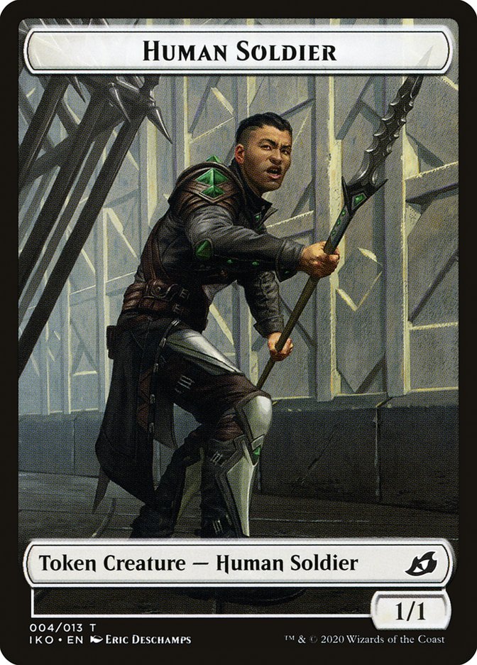 Dinosaur Beast // Human Soldier (004) Double-Sided Token [Tokens] Ikoria: Lair of Behemoths Tokens MTG Single Magic: The Gathering