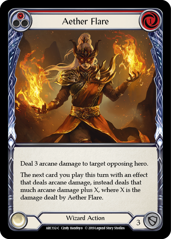 Aether Flare (Red) [ARC132-C] 1st Edition Rainbow Foil Flesh And Blood Single Flesh And Blood   
