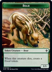 Boar // Food (16) Double-Sided Token [Tokens] Throne of Eldraine Tokens MTG Single Magic: The Gathering