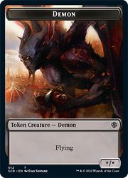 Demon // Demon Double-Sided Token [Starter Commander Decks] MTG Single Magic: The Gathering   