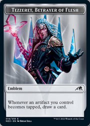 Spirit (002) // Tezzeret, Betrayer of Flesh Emblem Double-Sided Token [Tokens] Kamigawa: Neon Dynasty Tokens MTG Single Magic: The Gathering