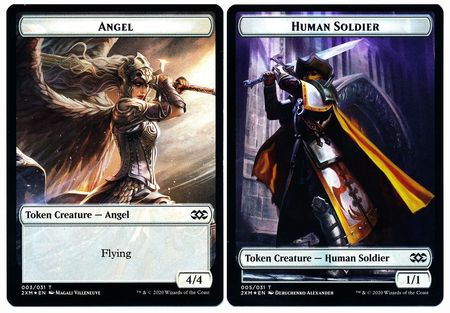 Angel // Human Soldier Double-Sided Token [Tokens] Double Masters Tokens MTG Single Magic: The Gathering