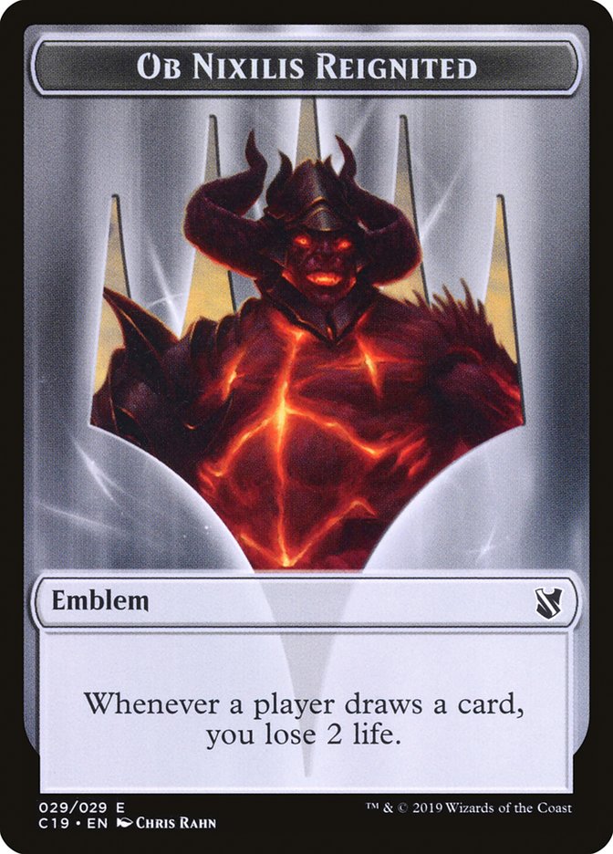Ob Nixilis Reignited Emblem [Tokens] Commander 2019 Tokens MTG Single Magic: The Gathering