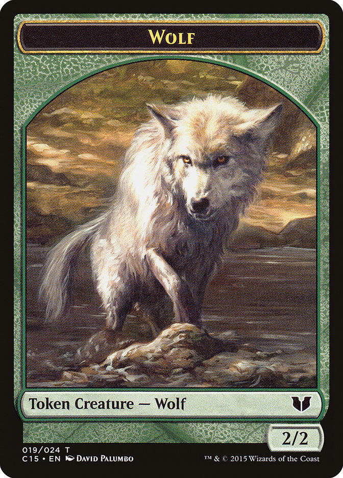 Spider // Wolf Double-Sided Token [Tokens] Commander 2015 Tokens MTG Single Magic: The Gathering