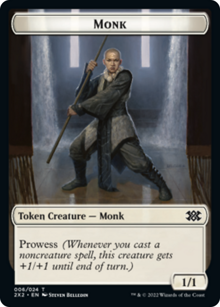 Egg // Monk Double-Sided Token [Tokens] Double Masters 2022 Tokens MTG Single Magic: The Gathering
