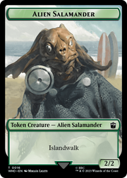 Human Noble // Alien Salamander Double-Sided Token [Tokens] Doctor Who Tokens MTG Single Magic: The Gathering
