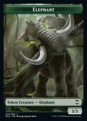 Clue // Elephant Double-Sided Token [Streets of New Capenna Commander Tokens] MTG Single Magic: The Gathering   
