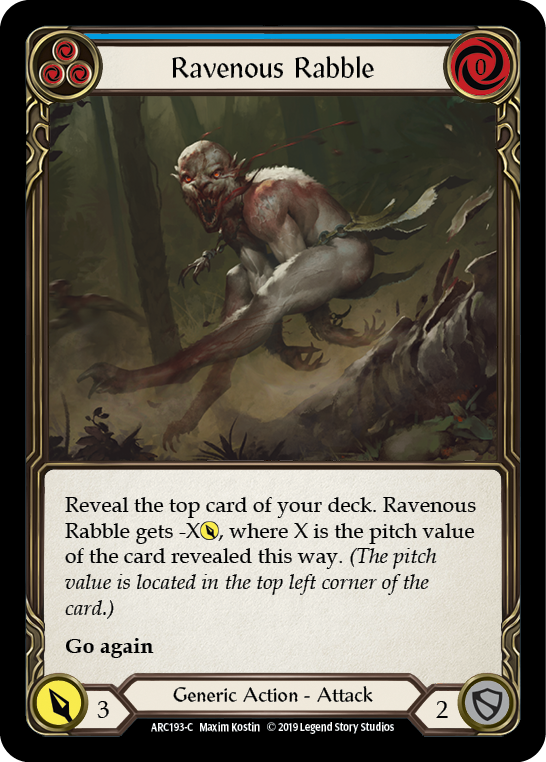 Ravenous Rabble (Blue) [ARC193-C] 1st Edition Normal Flesh And Blood Single Flesh And Blood   