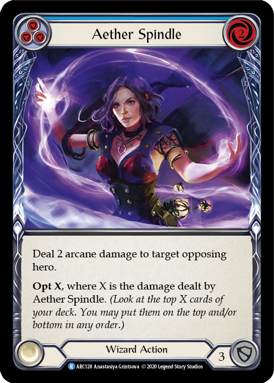 Aether Spindle (Blue) [ARC128] Unlimited Edition Normal Flesh And Blood Single Flesh And Blood   