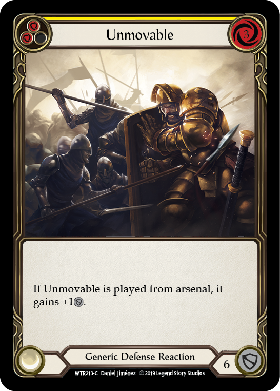 Unmovable (Yellow) [WTR213-C] Alpha Print Rainbow Foil Flesh And Blood Single Flesh And Blood   