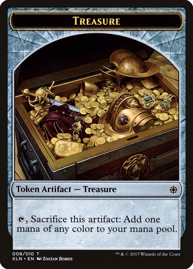 Dinosaur // Treasure (008) Double-Sided Token [Tokens] Ixalan Tokens MTG Single Magic: The Gathering
