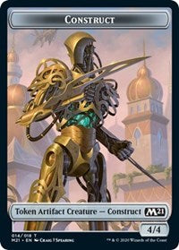 Construct // Zombie Double-Sided Token [Tokens] Core Set 2021 Tokens MTG Single Magic: The Gathering