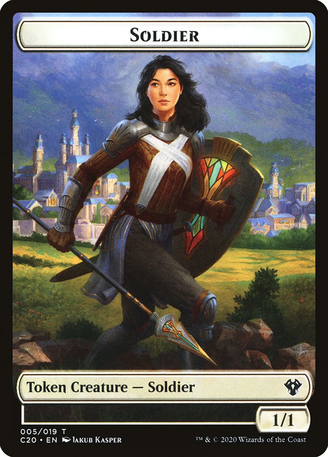 Human Soldier (005) // Drake Double-Sided Token [Tokens] Commander 2020 Tokens MTG Single Magic: The Gathering