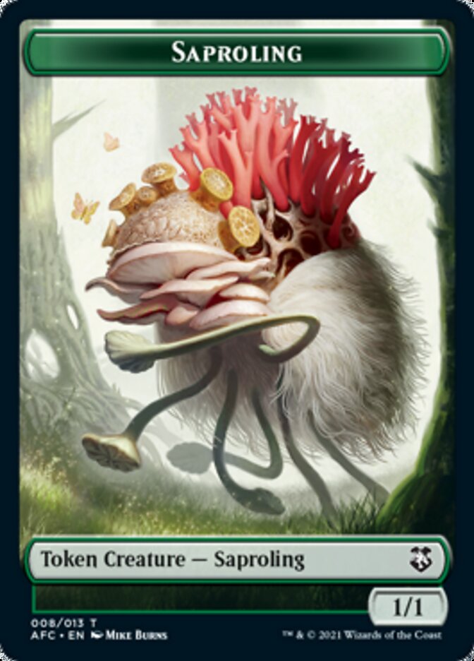 Angel // Saproling Double-Sided Token [Dungeons & Dragons: Adventures in the Forgotten Realms Commander Tokens] MTG Single Magic: The Gathering   