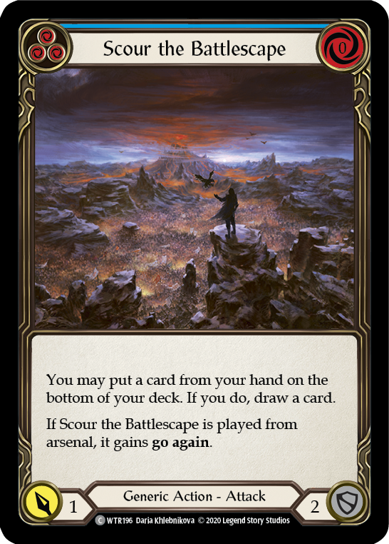 Scour the Battlescape (Blue) [WTR196] Unlimited Edition Rainbow Foil Flesh And Blood Single Flesh And Blood   