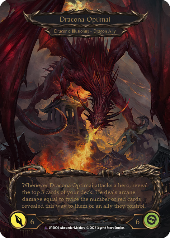 Invoke Dracona Optimai // Dracona Optimai (Marvel) [UPR006] (Uprising)  Cold Foil Flesh And Blood Single Flesh And Blood   