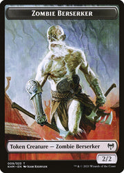 Human Warrior // Zombie Berserker Double-Sided Token [Tokens] Kaldheim Tokens MTG Single Magic: The Gathering