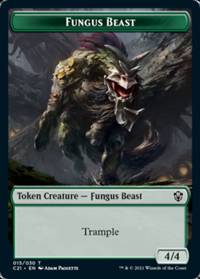 Demon // Fungus Beast Double-Sided Token [Tokens] Commander 2021 Tokens MTG Single Magic: The Gathering