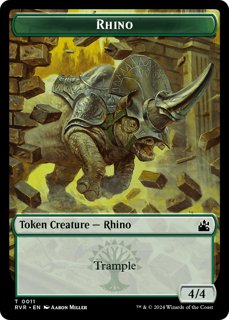 Goblin (0008) // Rhino Double-Sided Token [Tokens] Ravnica Remastered Tokens MTG Single Magic: The Gathering