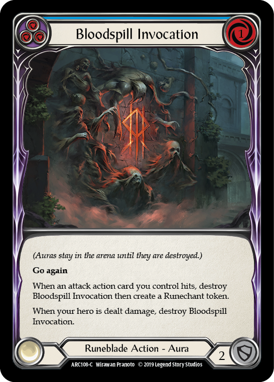 Bloodspill Invocation (Blue) [ARC108-C] 1st Edition Rainbow Foil Flesh And Blood Single Flesh And Blood   