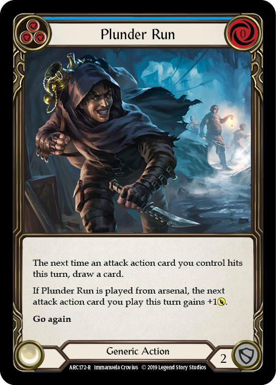 Plunder Run (Blue) [ARC172-R] 1st Edition Rainbow Foil Flesh And Blood Single Flesh And Blood   
