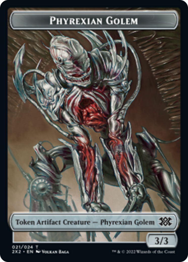 Saproling // Phyrexian Golem Double-Sided Token [Tokens] Double Masters 2022 Tokens MTG Single Magic: The Gathering