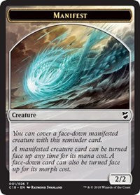 Manifest // Zombie Double-Sided Token [Tokens] Commander 2018 Tokens MTG Single Magic: The Gathering