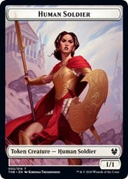 Human Soldier // Wolf Double-Sided Token [Tokens] Theros Beyond Death Tokens MTG Single Magic: The Gathering