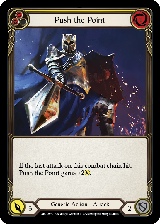 Push the Point (Yellow) [ARC189-C] 1st Edition Rainbow Foil Flesh And Blood Single Flesh And Blood   