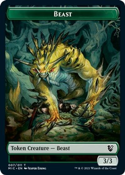 Beast (007) // Spider Double-Sided Token [Innistrad: Midnight Hunt Commander Tokens] MTG Single Magic: The Gathering   