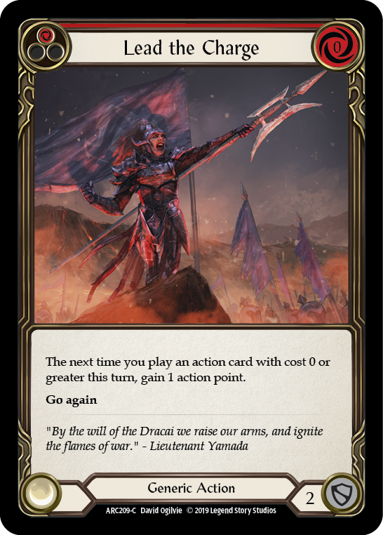Lead the Charge (Red) [ARC209-C] 1st Edition Rainbow Foil Flesh And Blood Single Flesh And Blood   
