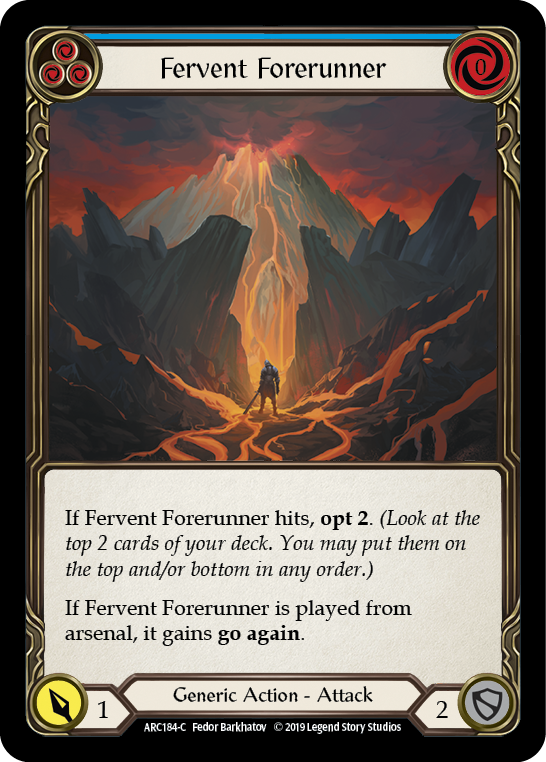 Fervent Forerunner (Blue) [ARC184-C] 1st Edition Normal Flesh And Blood Single Flesh And Blood   
