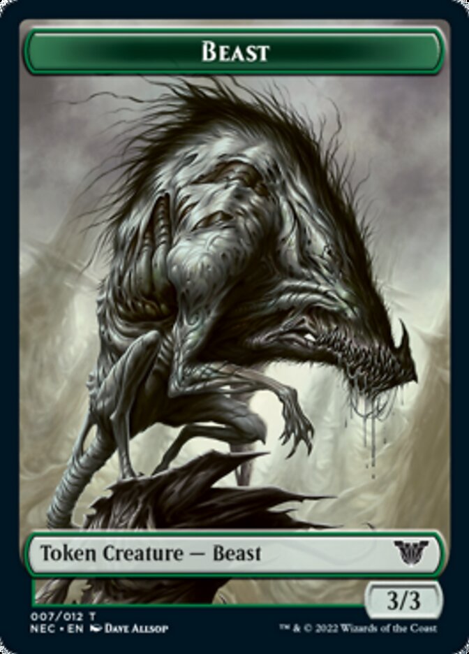 Beast // Treasure Double-Sided Token [Kamigawa: Neon Dynasty Commander Tokens] MTG Single Magic: The Gathering   