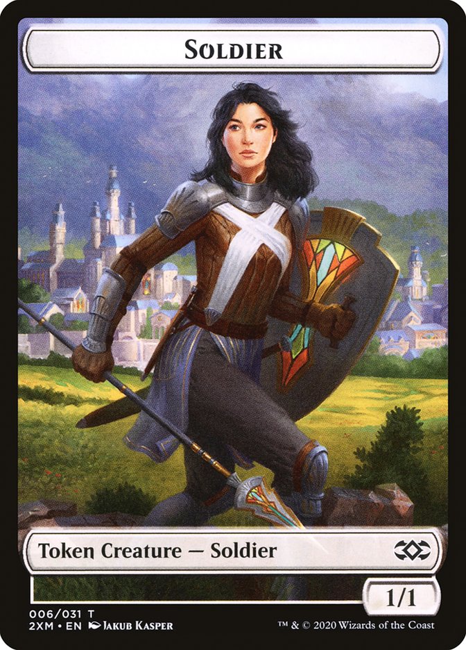 Copy // Soldier Double-Sided Token [Tokens] Double Masters Tokens MTG Single Magic: The Gathering