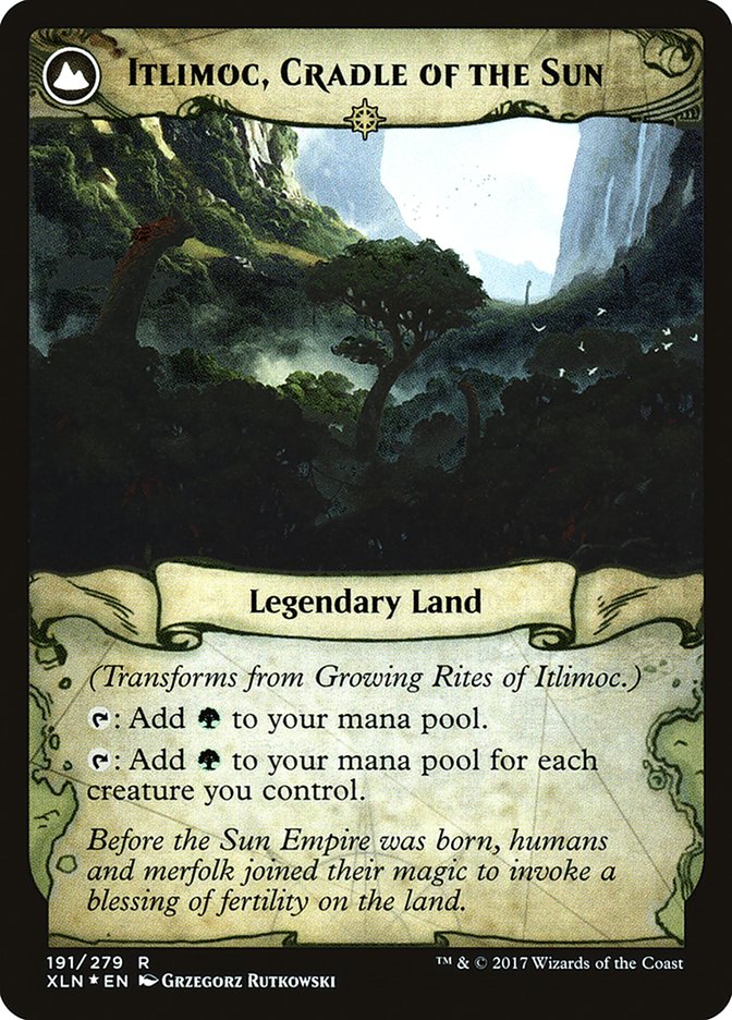 Growing Rites of Itlimoc // Itlimoc, Cradle of the Sun [Ixalan Prerelease Promos] MTG Single Magic: The Gathering   