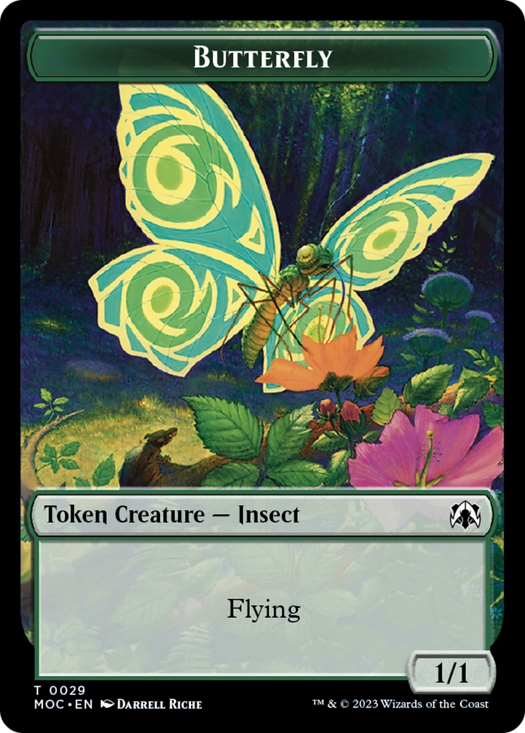 Butterfly // City's Blessing Double-Sided Token [Tokens] March of the Machine Commander Tokens MTG Single Magic: The Gathering
