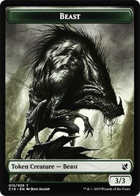 Beast (013) // Wurm Double-Sided Token [Tokens] Commander 2019 Tokens MTG Single Magic: The Gathering