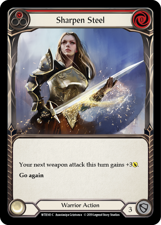 Sharpen Steel (Red) [WTR141-C] Alpha Print Rainbow Foil Flesh And Blood Single Flesh And Blood   
