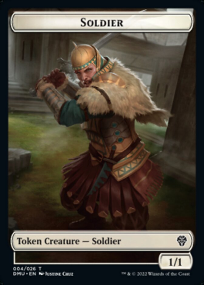 Soldier // Wurm Double-Sided Token [Dominaria United Tokens] MTG Single Magic: The Gathering   